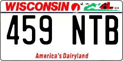 WI license plate 459NTB