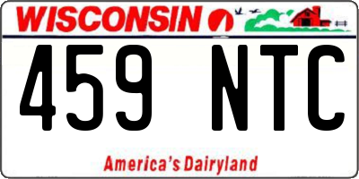 WI license plate 459NTC