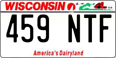 WI license plate 459NTF