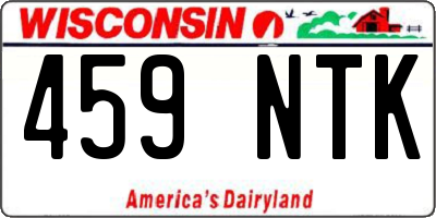 WI license plate 459NTK