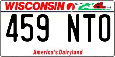 WI license plate 459NTO