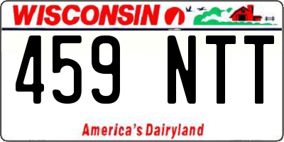 WI license plate 459NTT