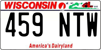 WI license plate 459NTW