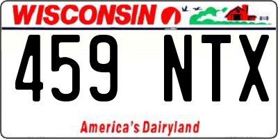WI license plate 459NTX