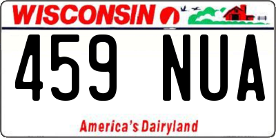 WI license plate 459NUA