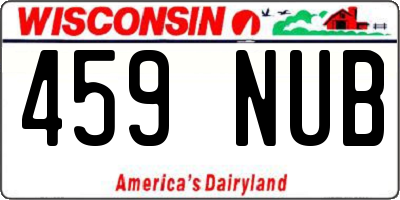 WI license plate 459NUB