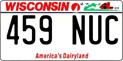 WI license plate 459NUC