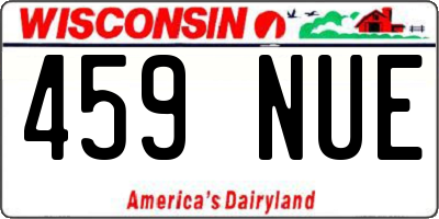 WI license plate 459NUE