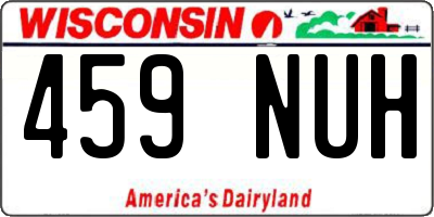 WI license plate 459NUH