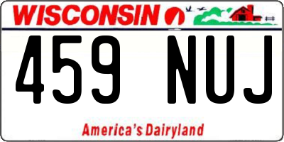WI license plate 459NUJ