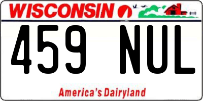 WI license plate 459NUL