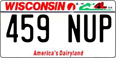 WI license plate 459NUP
