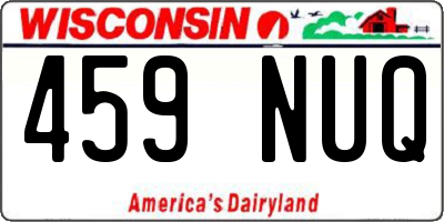 WI license plate 459NUQ