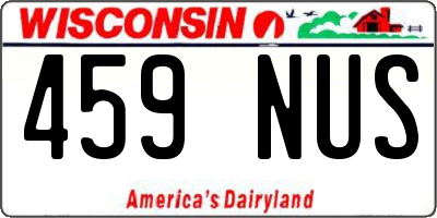 WI license plate 459NUS