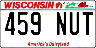 WI license plate 459NUT