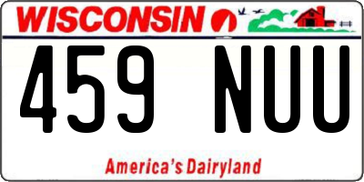 WI license plate 459NUU