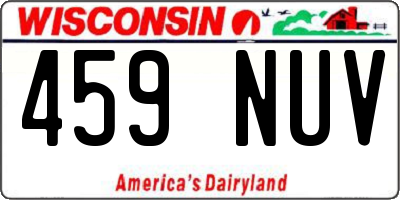 WI license plate 459NUV