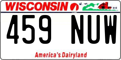 WI license plate 459NUW