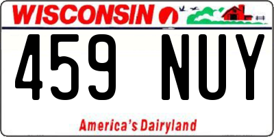 WI license plate 459NUY