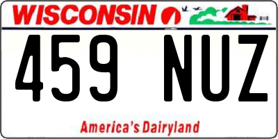 WI license plate 459NUZ