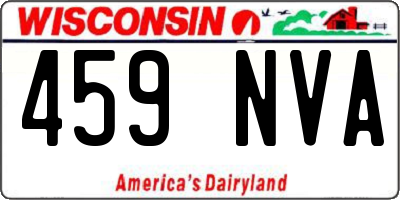 WI license plate 459NVA