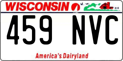 WI license plate 459NVC