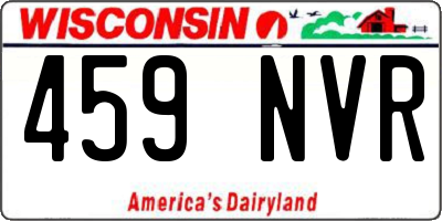 WI license plate 459NVR