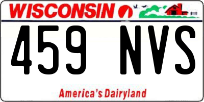 WI license plate 459NVS