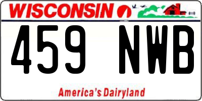 WI license plate 459NWB