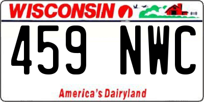 WI license plate 459NWC