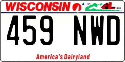 WI license plate 459NWD