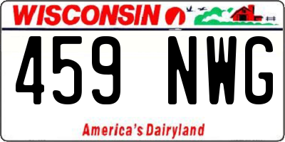 WI license plate 459NWG