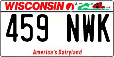 WI license plate 459NWK