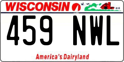 WI license plate 459NWL