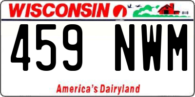 WI license plate 459NWM