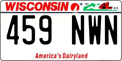WI license plate 459NWN