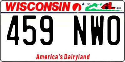 WI license plate 459NWO