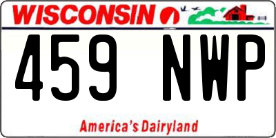 WI license plate 459NWP