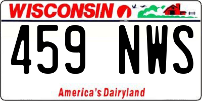 WI license plate 459NWS