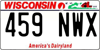 WI license plate 459NWX