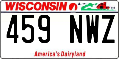 WI license plate 459NWZ