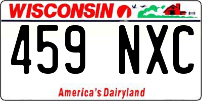WI license plate 459NXC