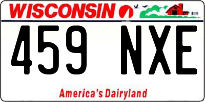WI license plate 459NXE