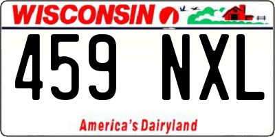 WI license plate 459NXL