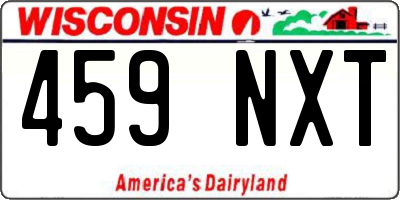 WI license plate 459NXT