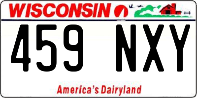 WI license plate 459NXY