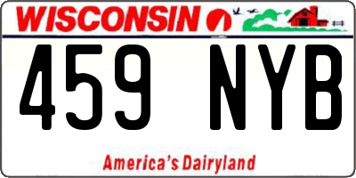 WI license plate 459NYB