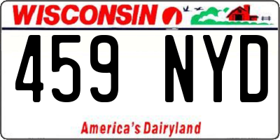 WI license plate 459NYD