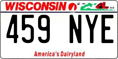 WI license plate 459NYE