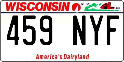 WI license plate 459NYF